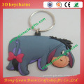 Animal designs 3D soft pvc rubber keychains